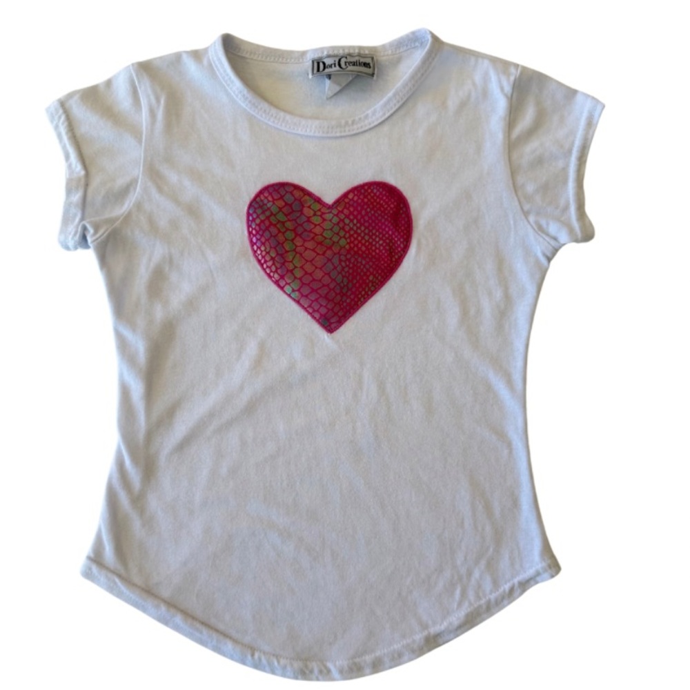 Dori Creations Girls pink snakeskin heart tshirt size 6x in excellent condition